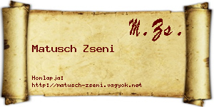 Matusch Zseni névjegykártya